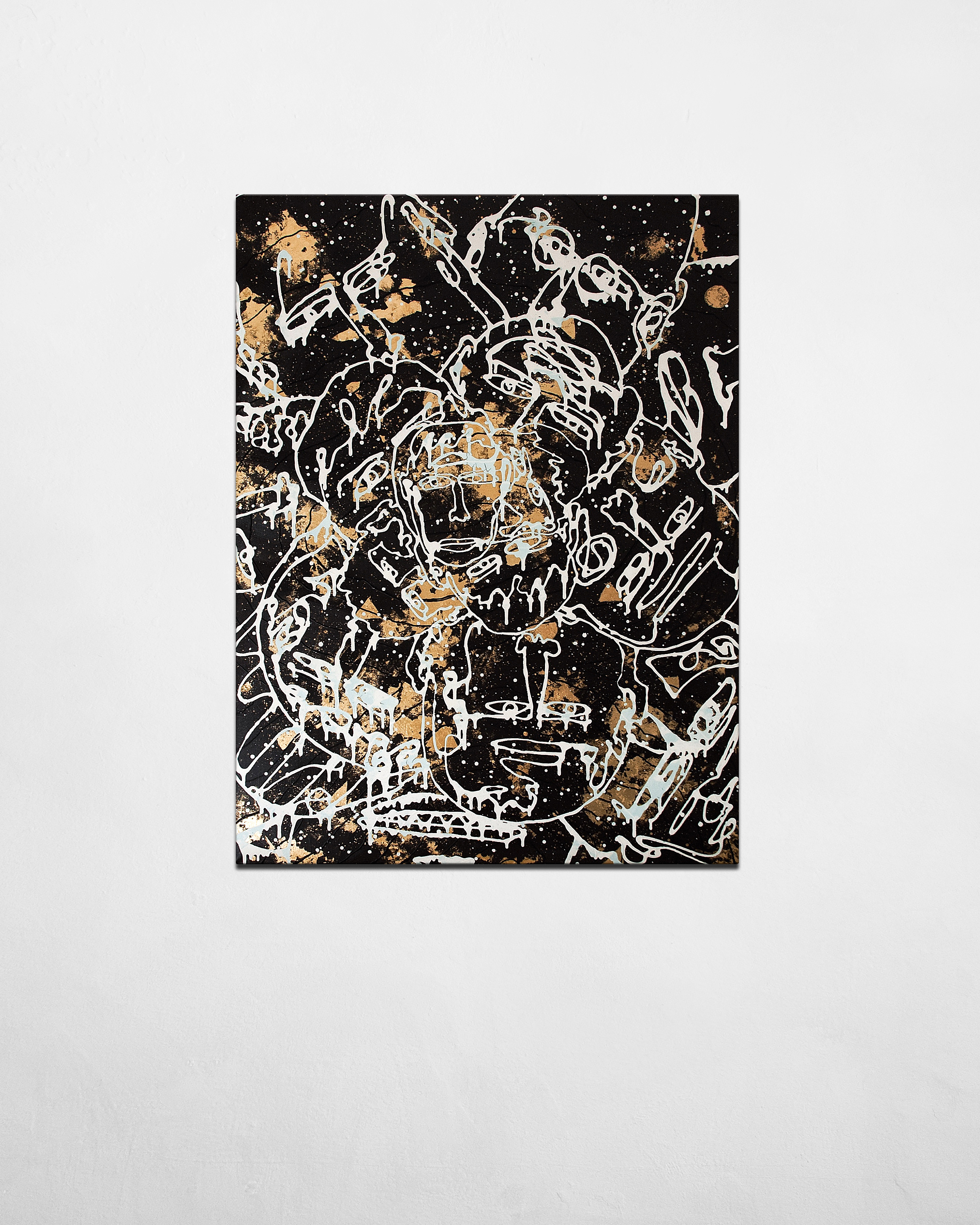 Gold that is deep inside me - contemporary artwork - gold and black